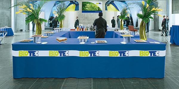 Furniture cover at a trade fair event