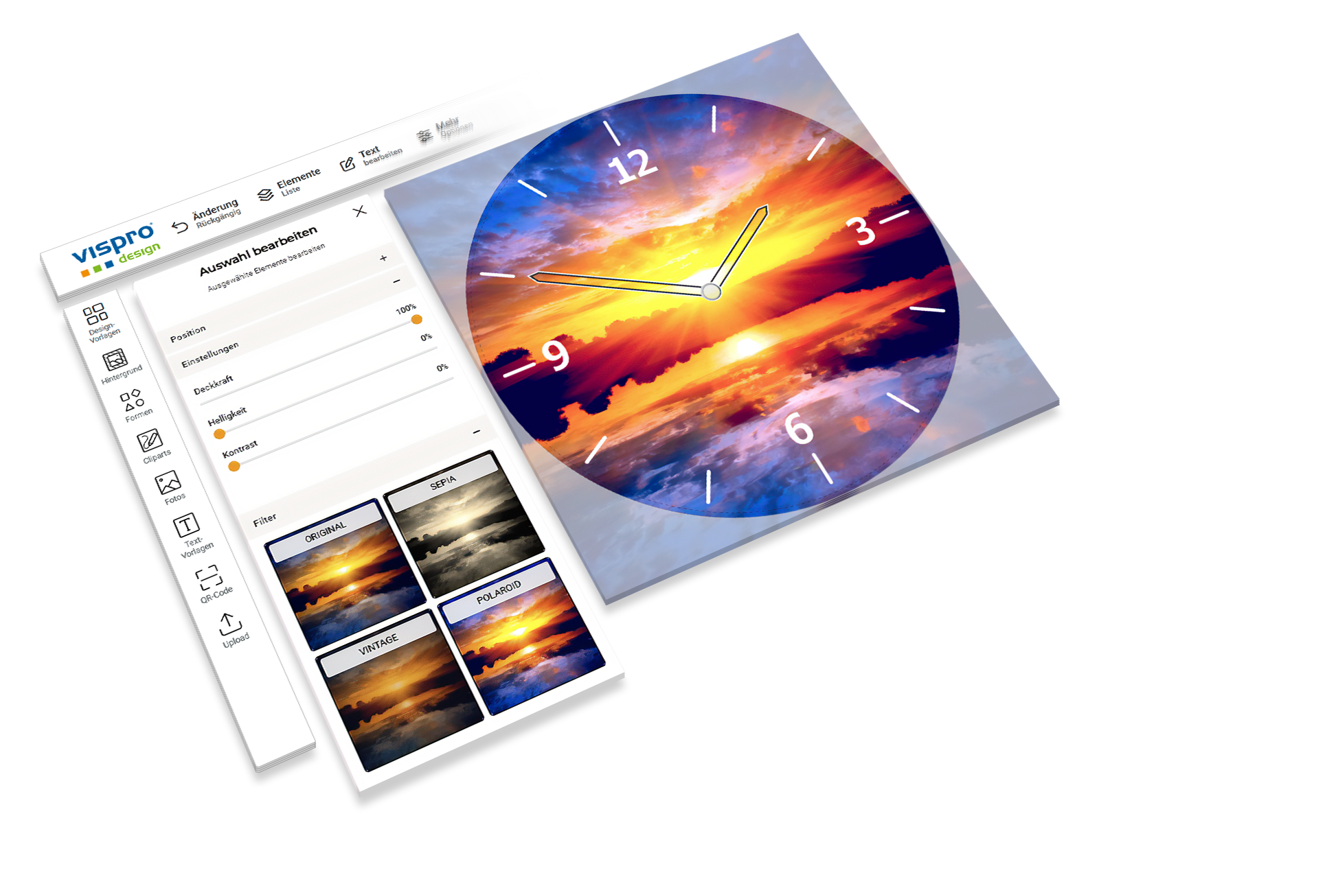 Design photo clocks with your own photo online