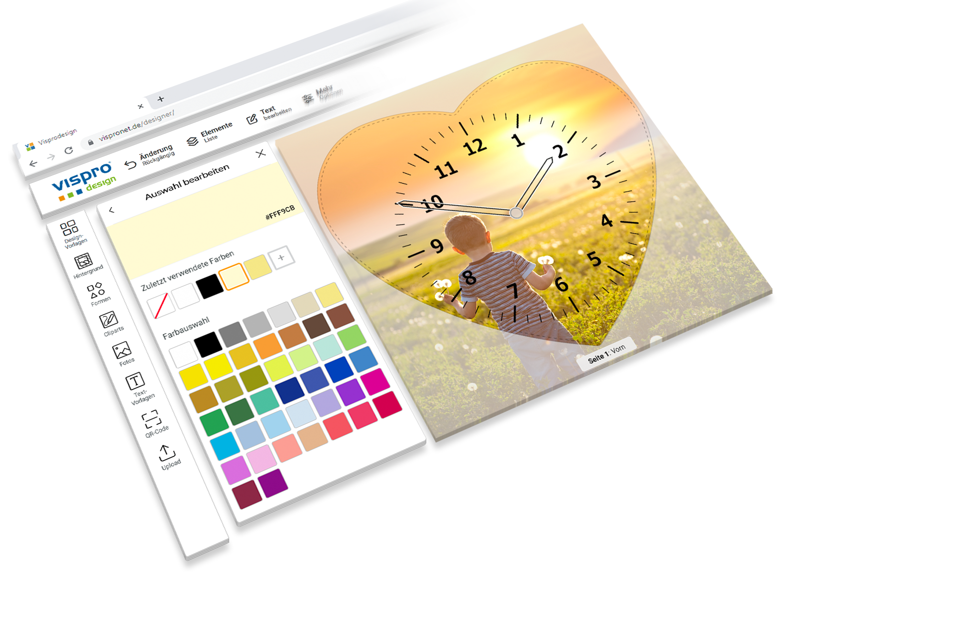Design wall clock with your own photo online